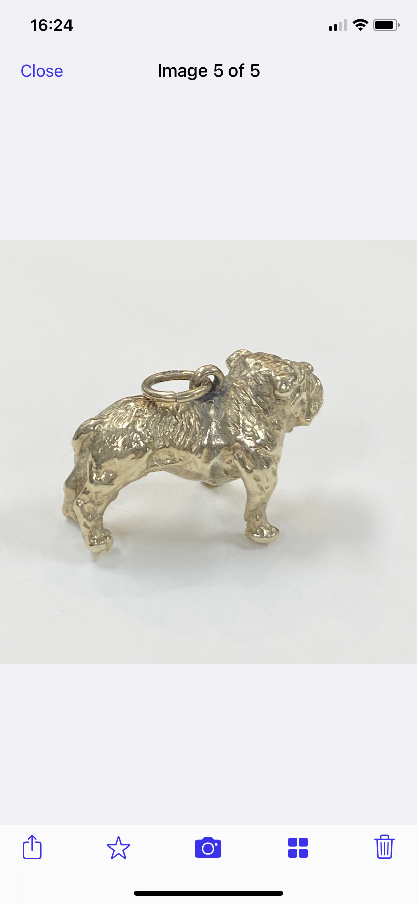 9ct vintage bulldog charm solid gold 7.1g