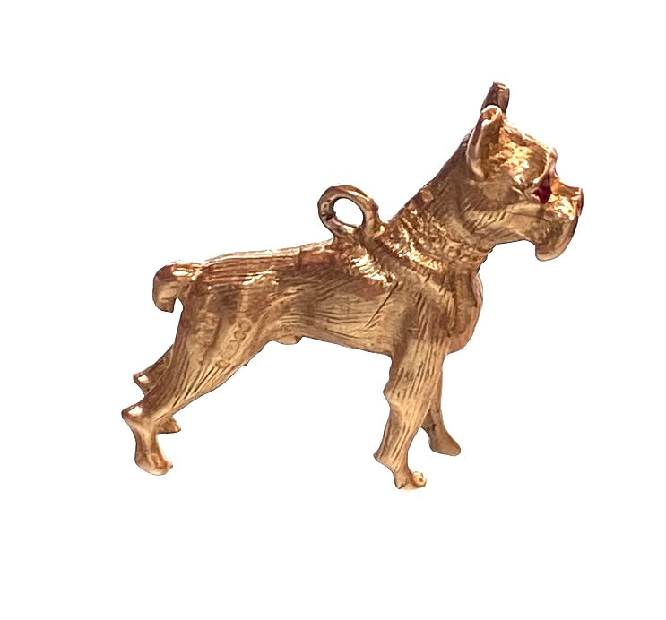 9ct vintage boxer dog charm circa 1966 by G&H 7.7g