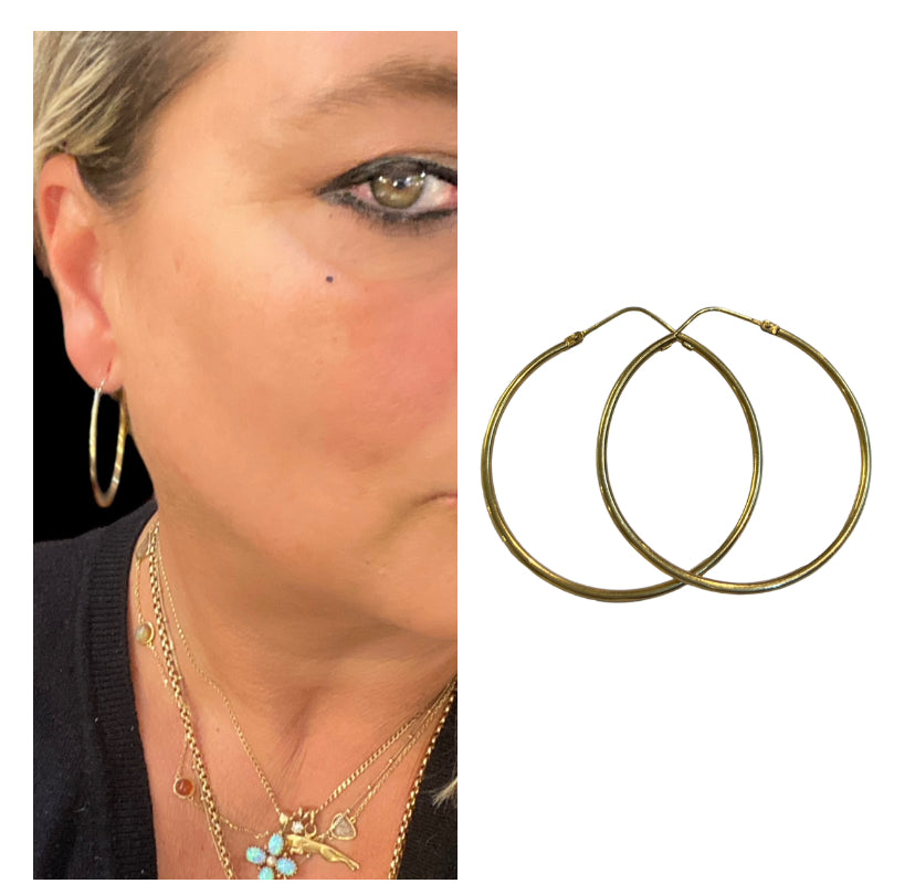 14ct 585 pre owned classic hoop earrings