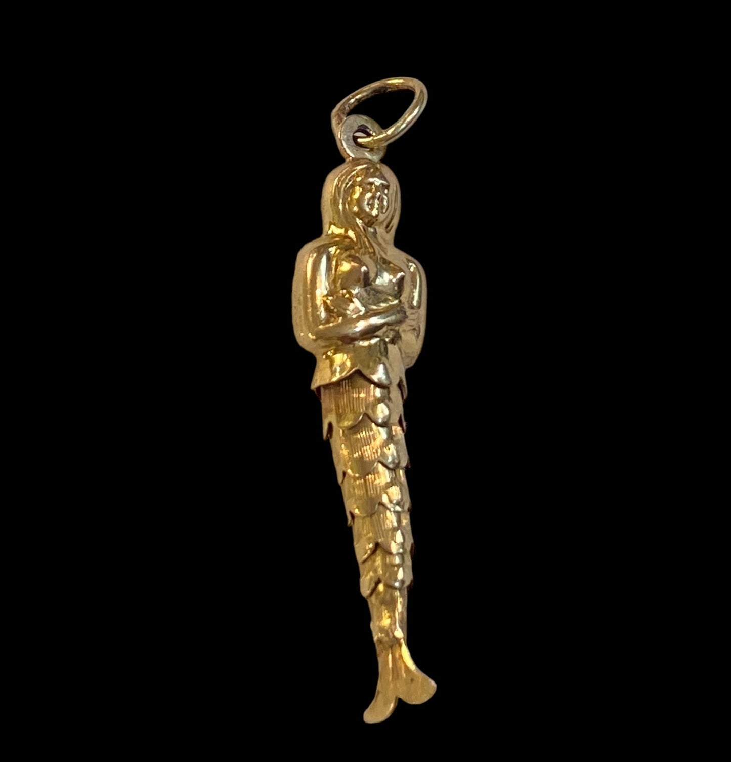 9ct vintage mermaid charm. articulated circa 1963