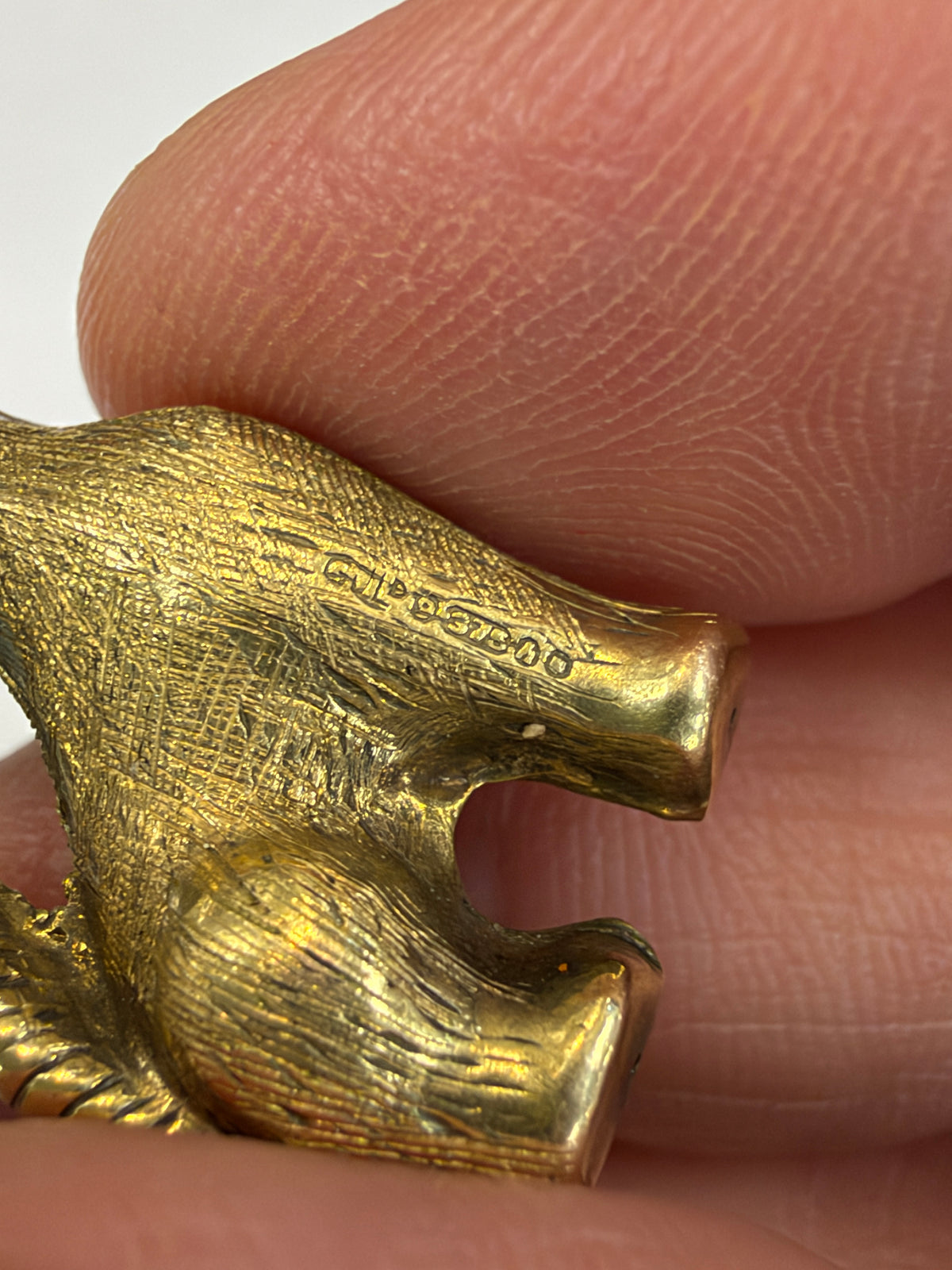 9ct vintage cat charm , circa 1963 London by Georg Jensen. 2.9g Hollow