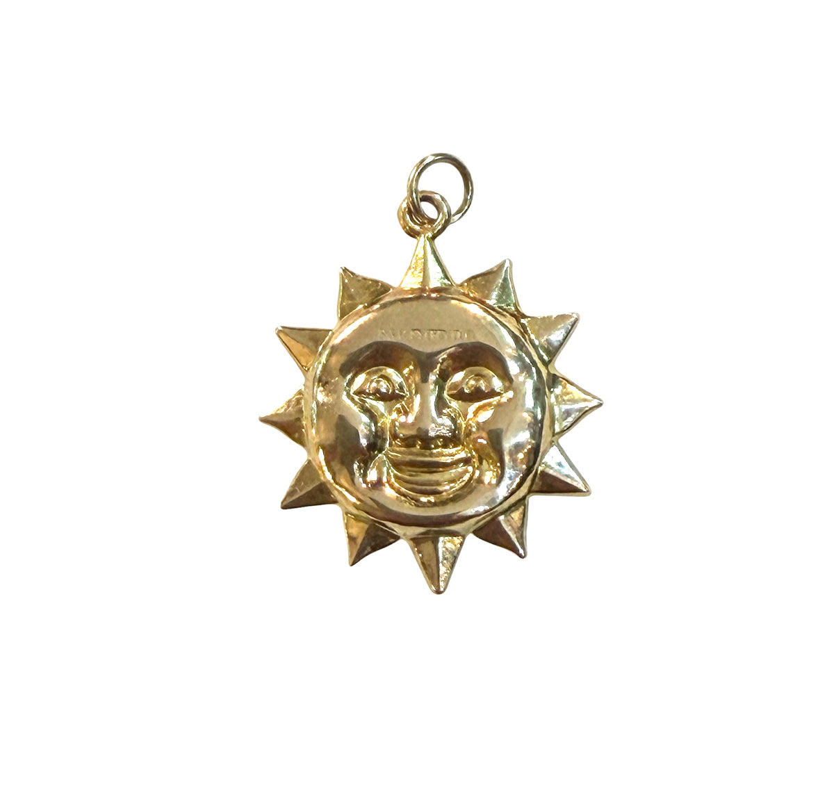 9ct vintage sun charm circa 1976.1.3g HOLLOW.