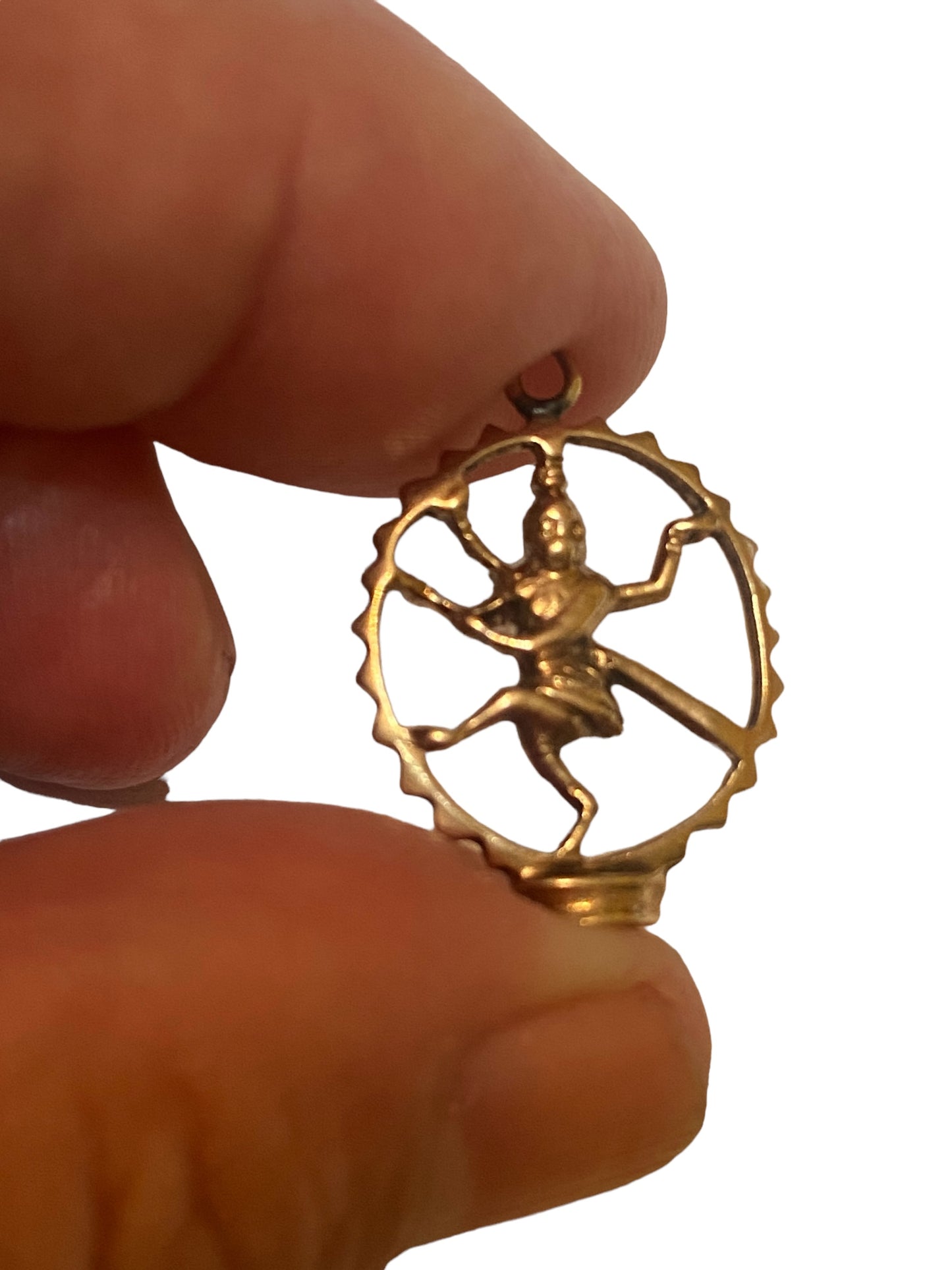 9ct vintage Shiva dancing nataraja charm / pendant