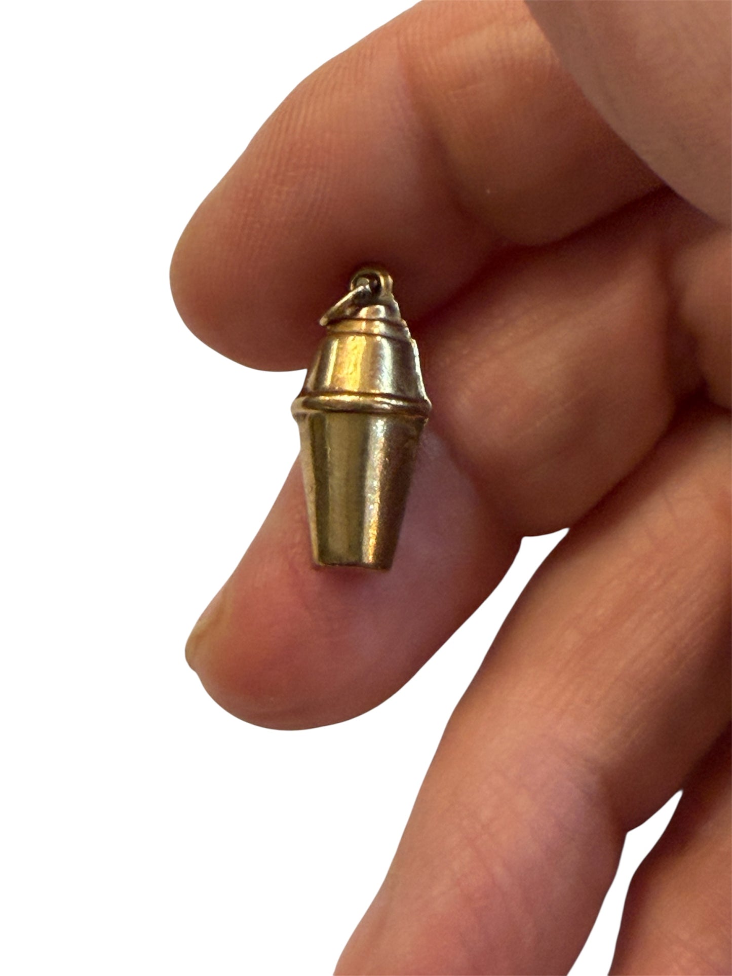 9ct vintage coctail shaker charm, circa 1973 by FM