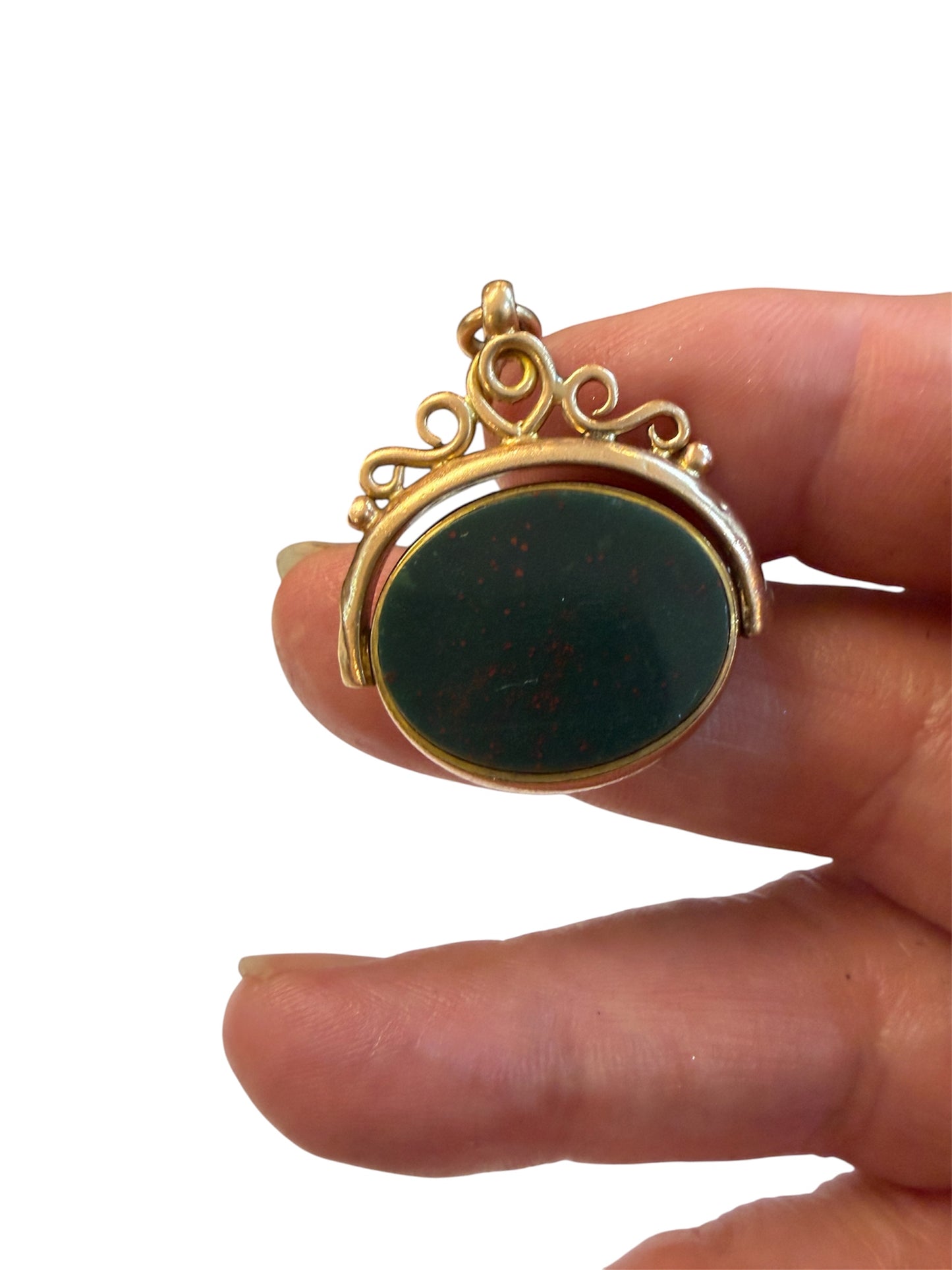 9ct vintage fob / locket pendant charm circa 1910. 8.5g