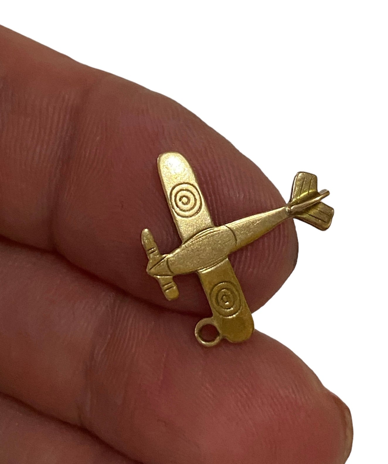 9ct vintage WW1 RAF plane charm / pendant