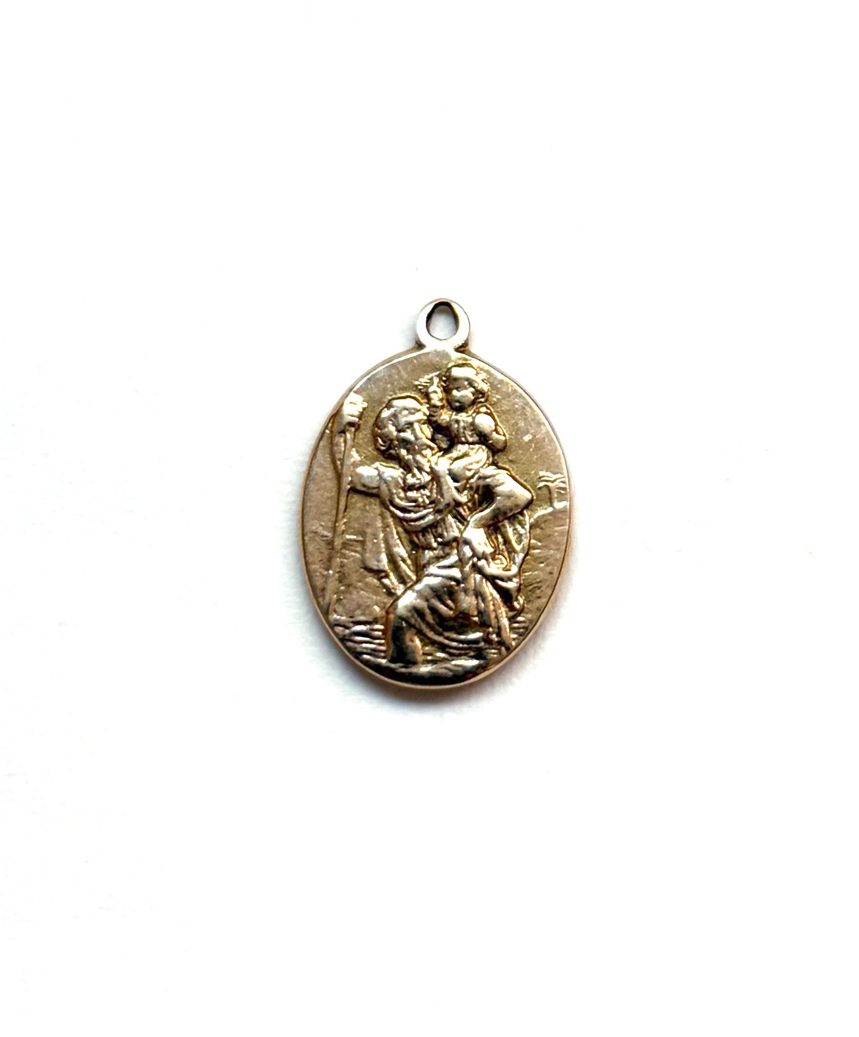 9ct vintage st christopher, pendant charm circa 1962 3.12g