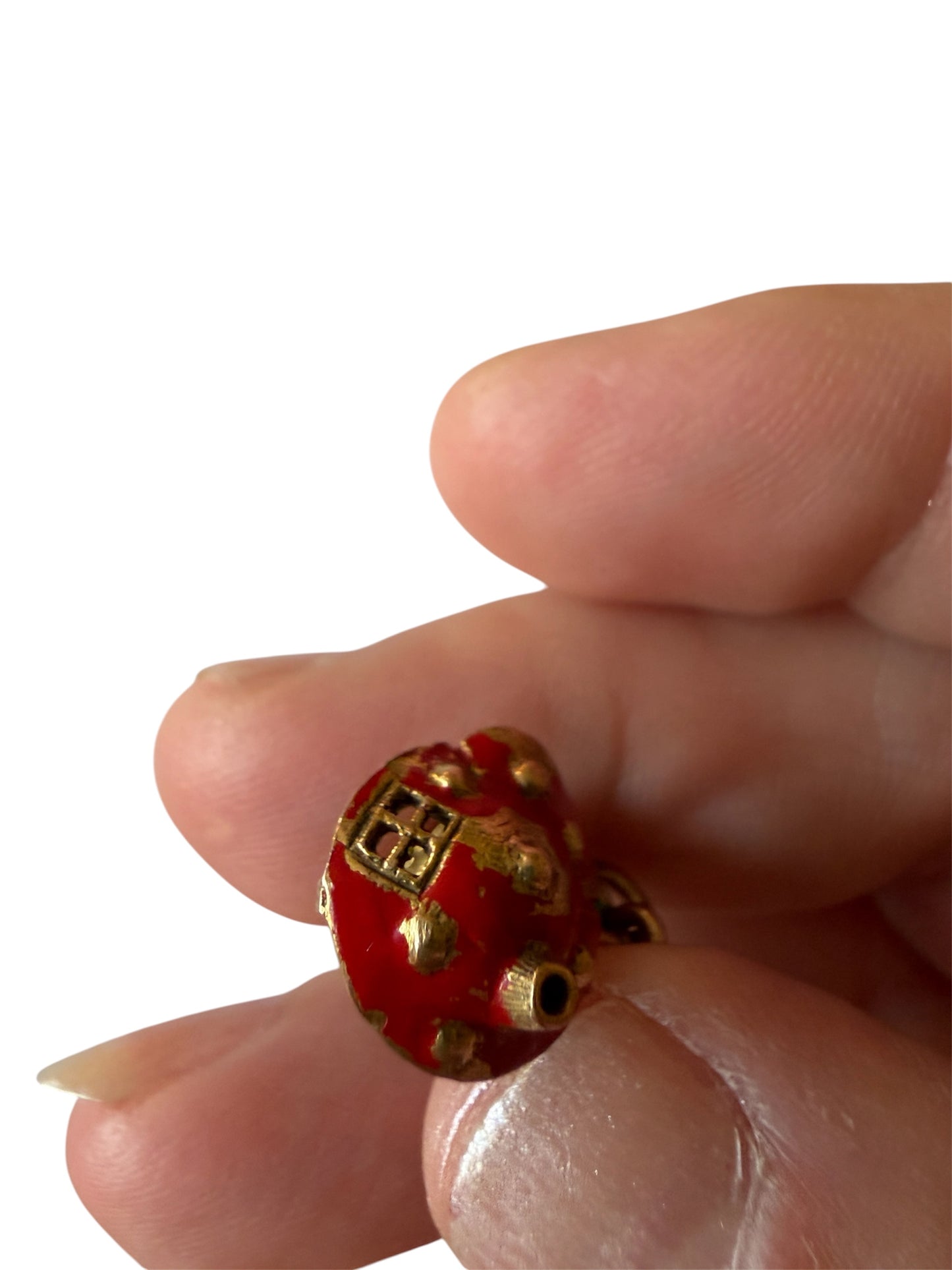 9ct vintage toad stool charm with gnome, 1963 by Georg Jensen 3.44g