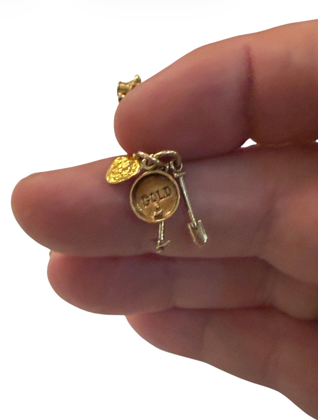 9ct vintage gold digger charm pendant 1.27g
