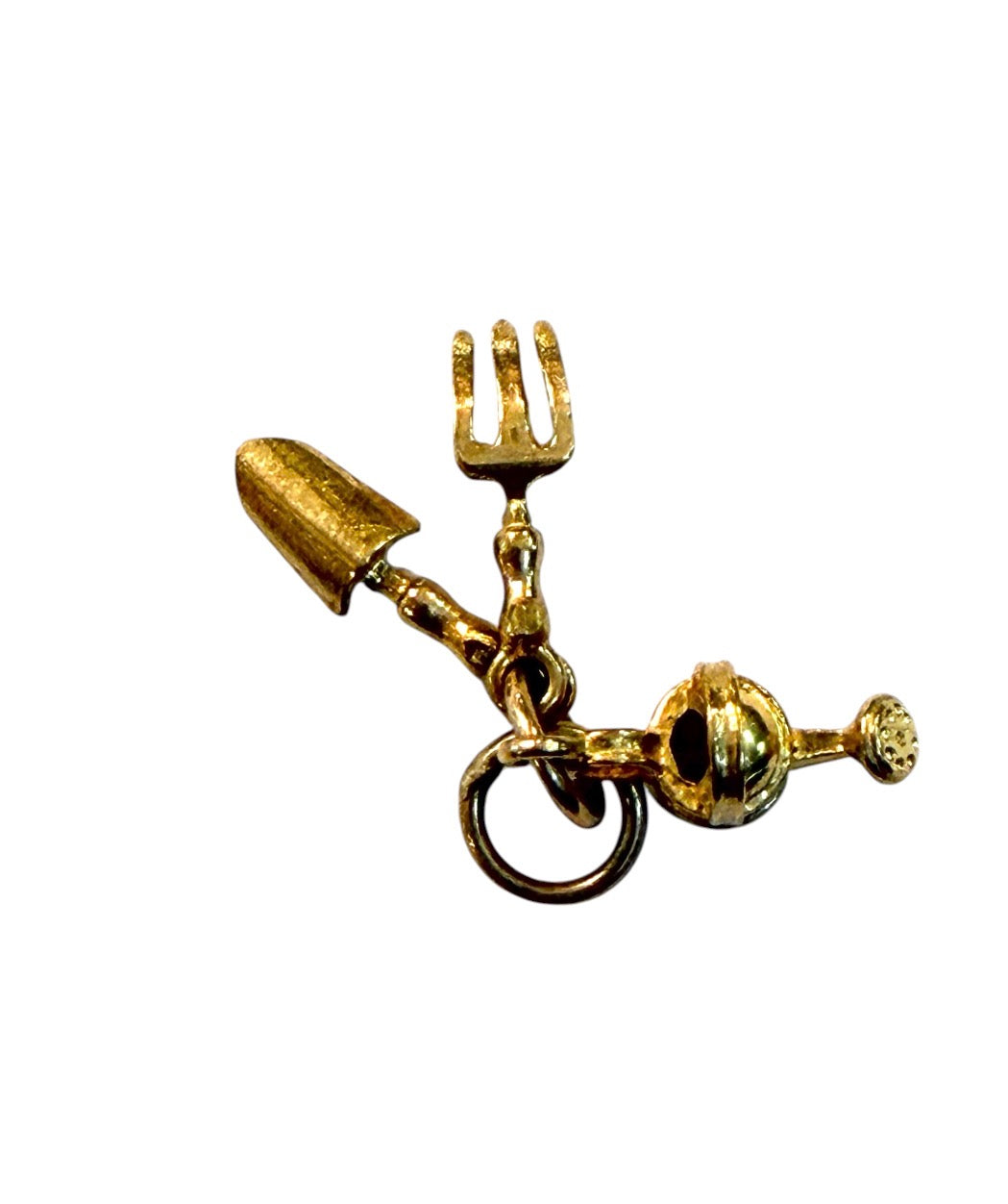 9ct vintage gardening tools charm 1.42g