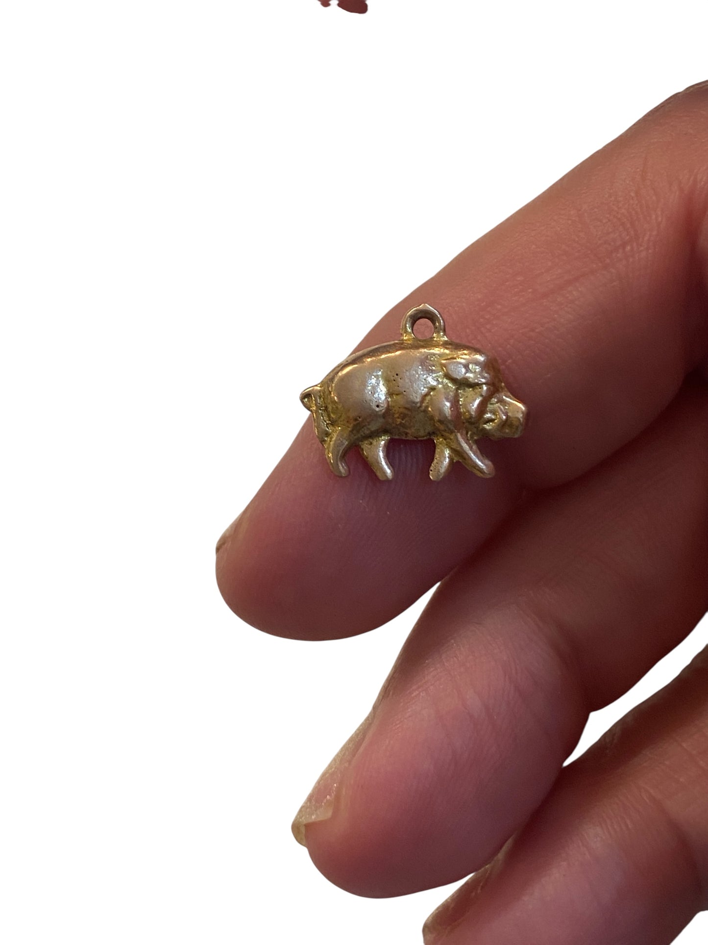9ct vintage boar charm / pendant, solid gold 2.5g