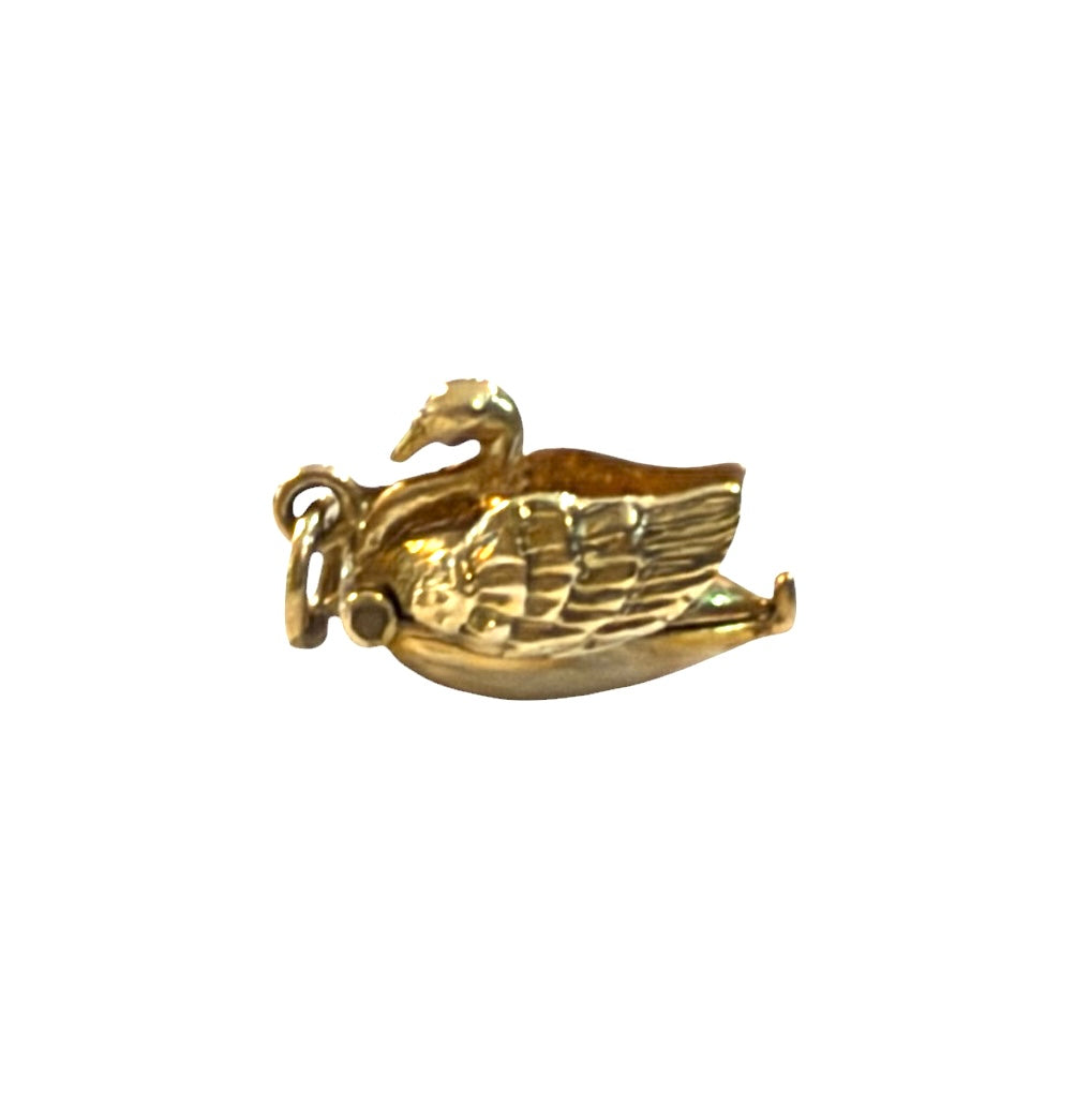 9ct vintage swan char, swan lake by RP. circa 1965-66 2.7g