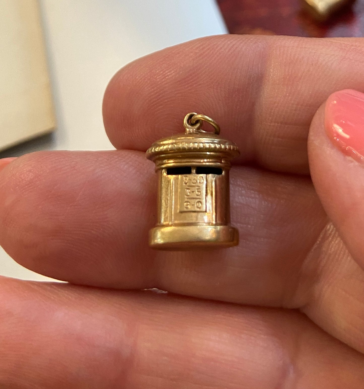 9ct vintage post box charm circa 1962 by WHC
