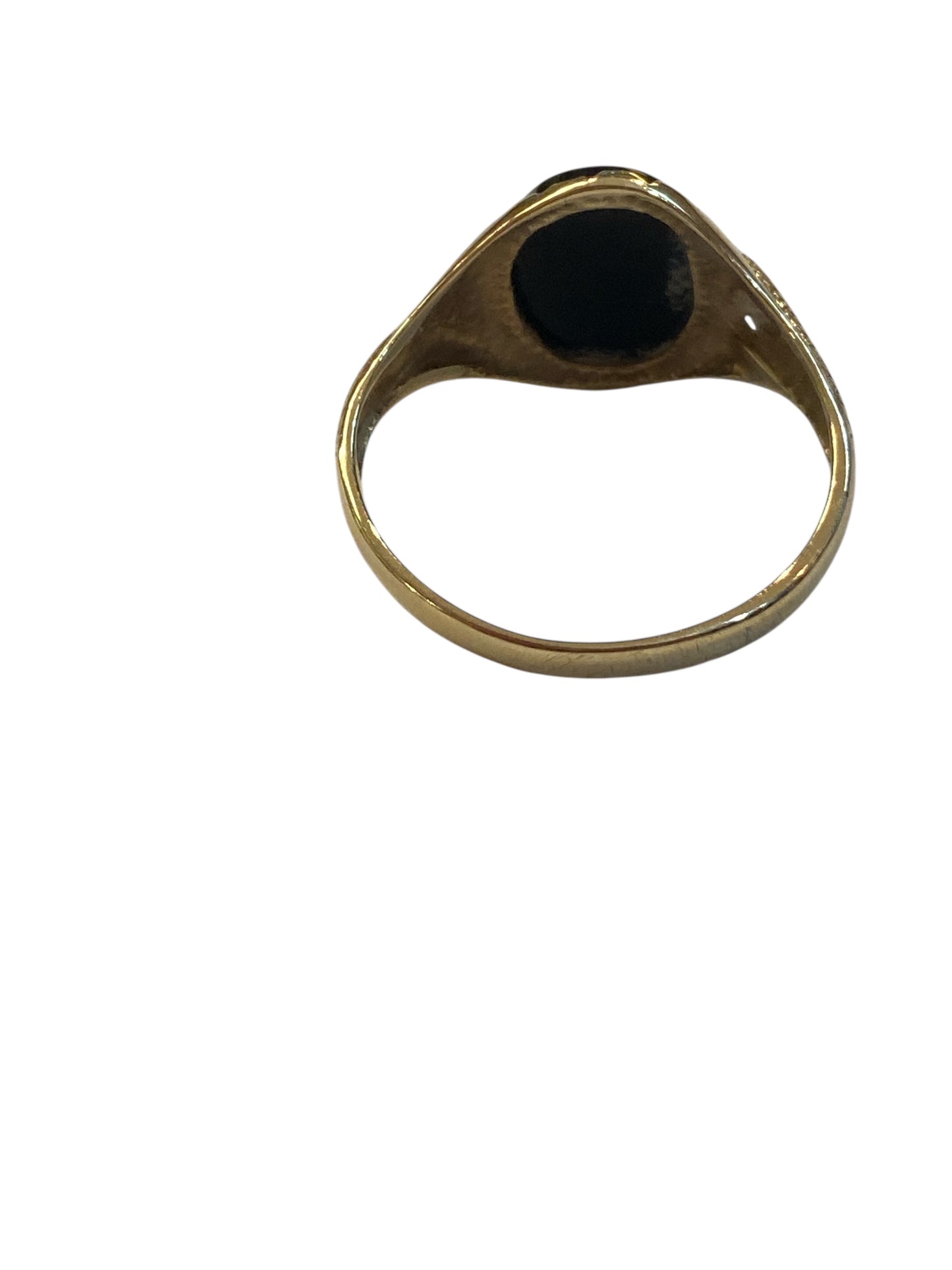 9ct vintage signet ring with onyx and a snake ring size V