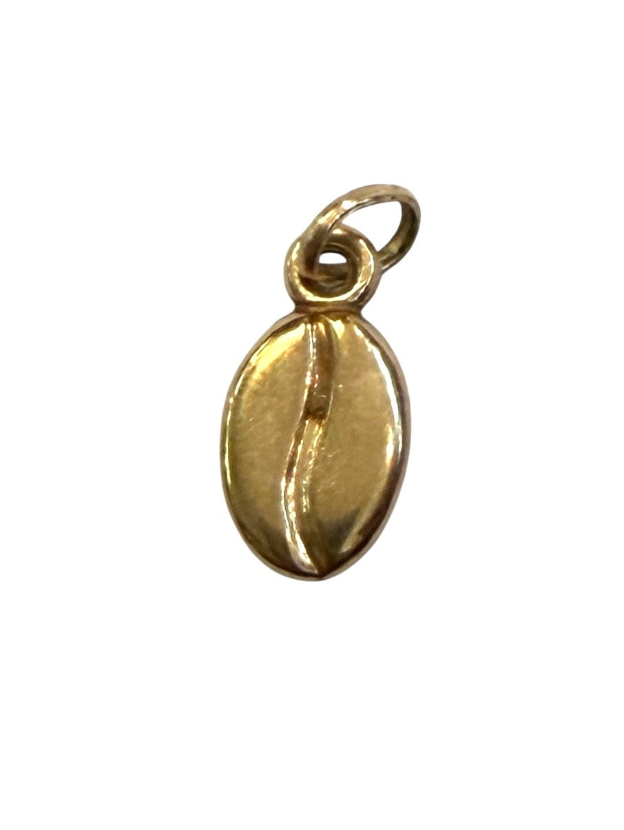 9ct pre owned coffee bean charm - pendant. hollow