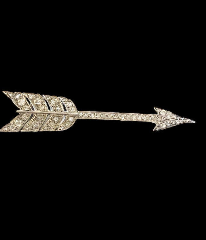 Art Deco Dimond Arrow approx 1.1ct diamonds silver and palladium