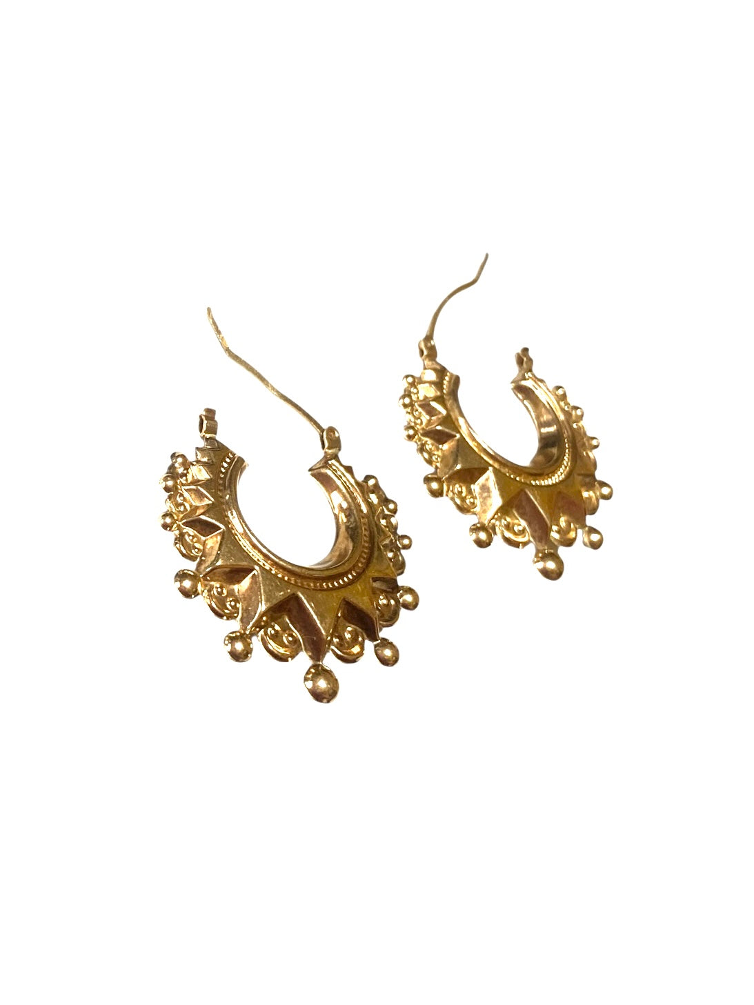 9ct creole style earrings, gypsy earrings, hollow 2.9g