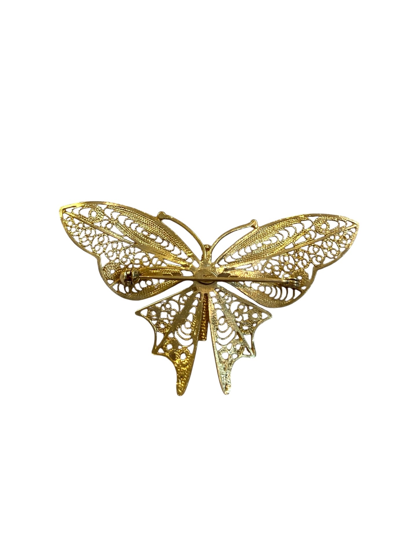 9ct vintage butterfly brooch and pendant