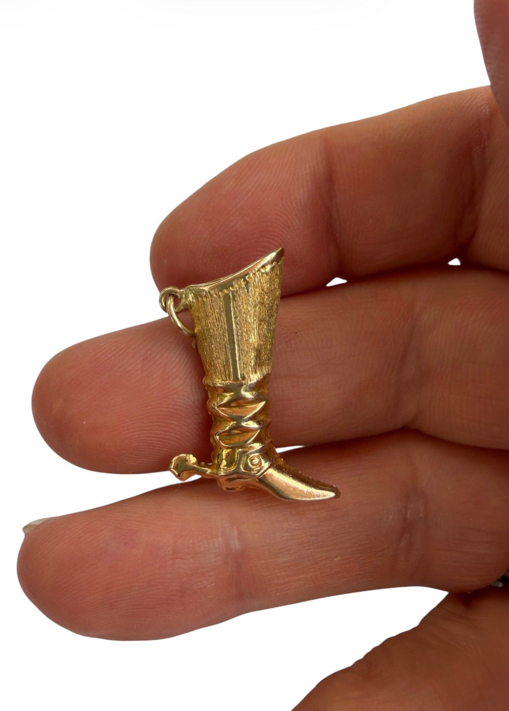 9ct vintasge boot charm, circa 1977 London by FM 1.1g