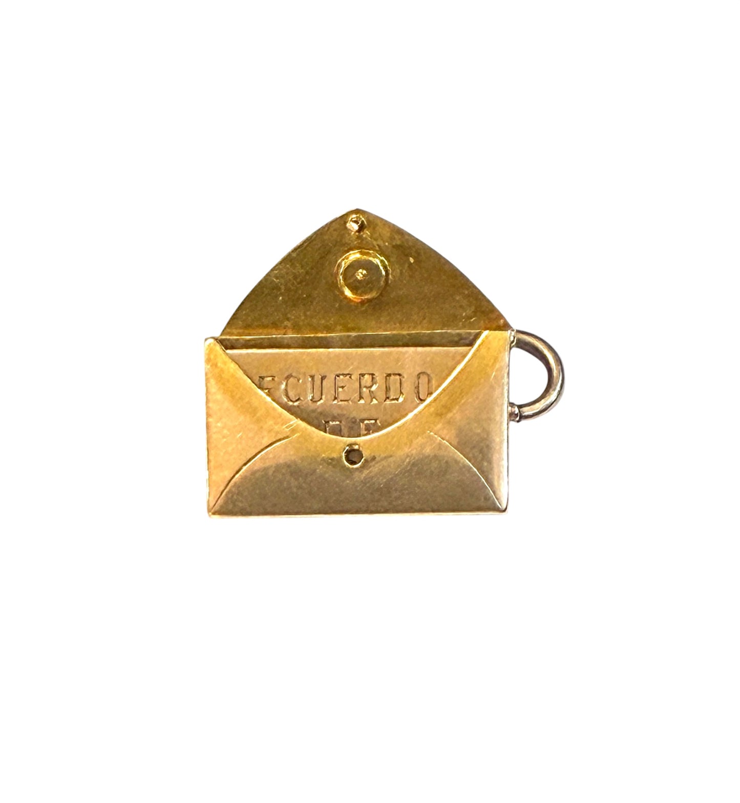 9ct antique envelope charm with a note inside circa 1901