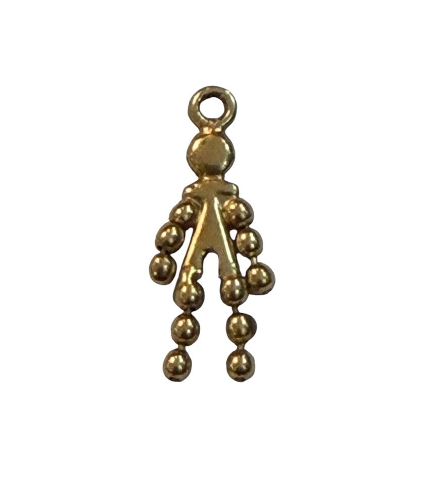 9ct vintage TINY bobble doll / CORN DOLL charm 0.45g