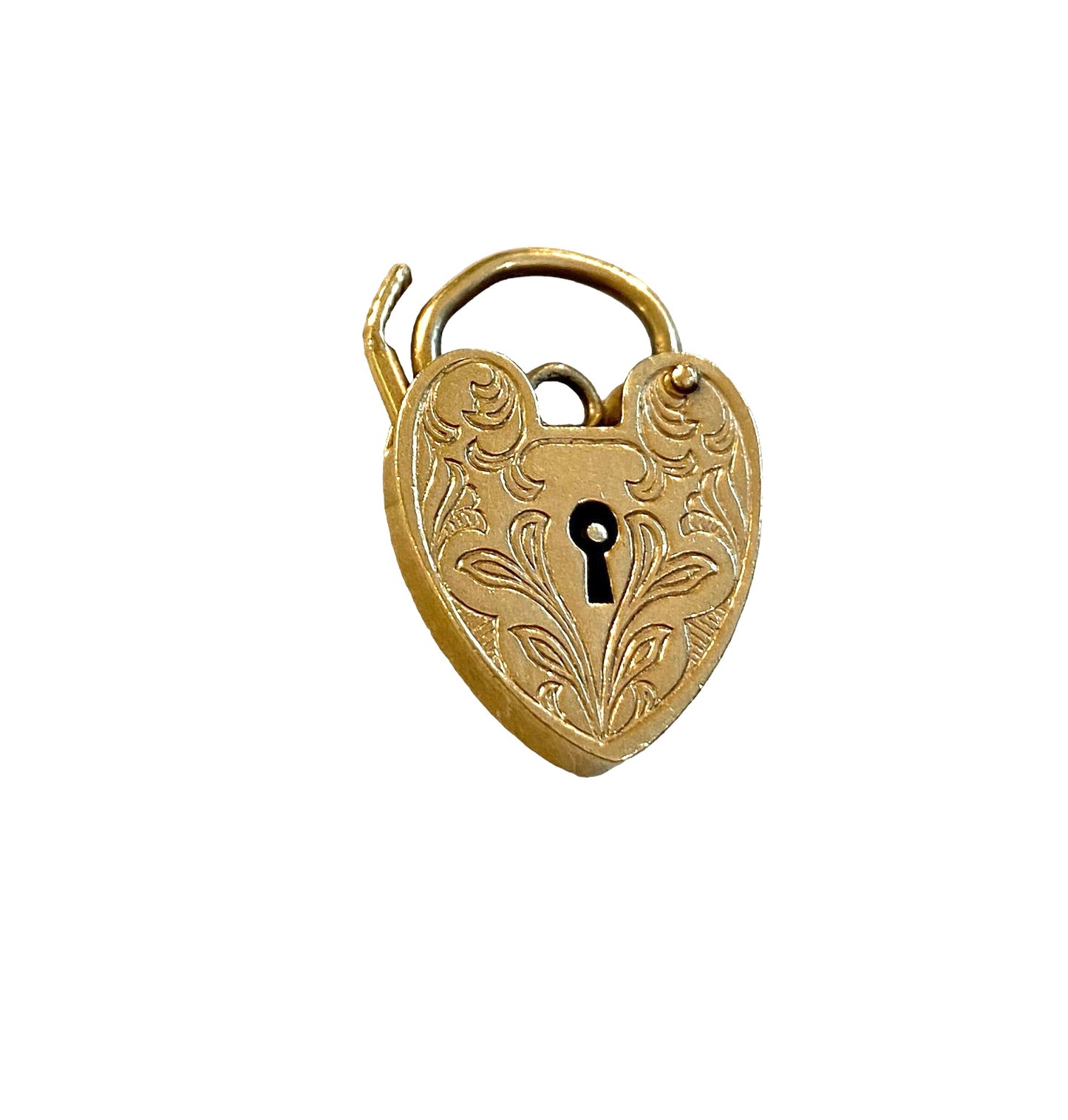 9ct vintage gold ornate padlock / pendant