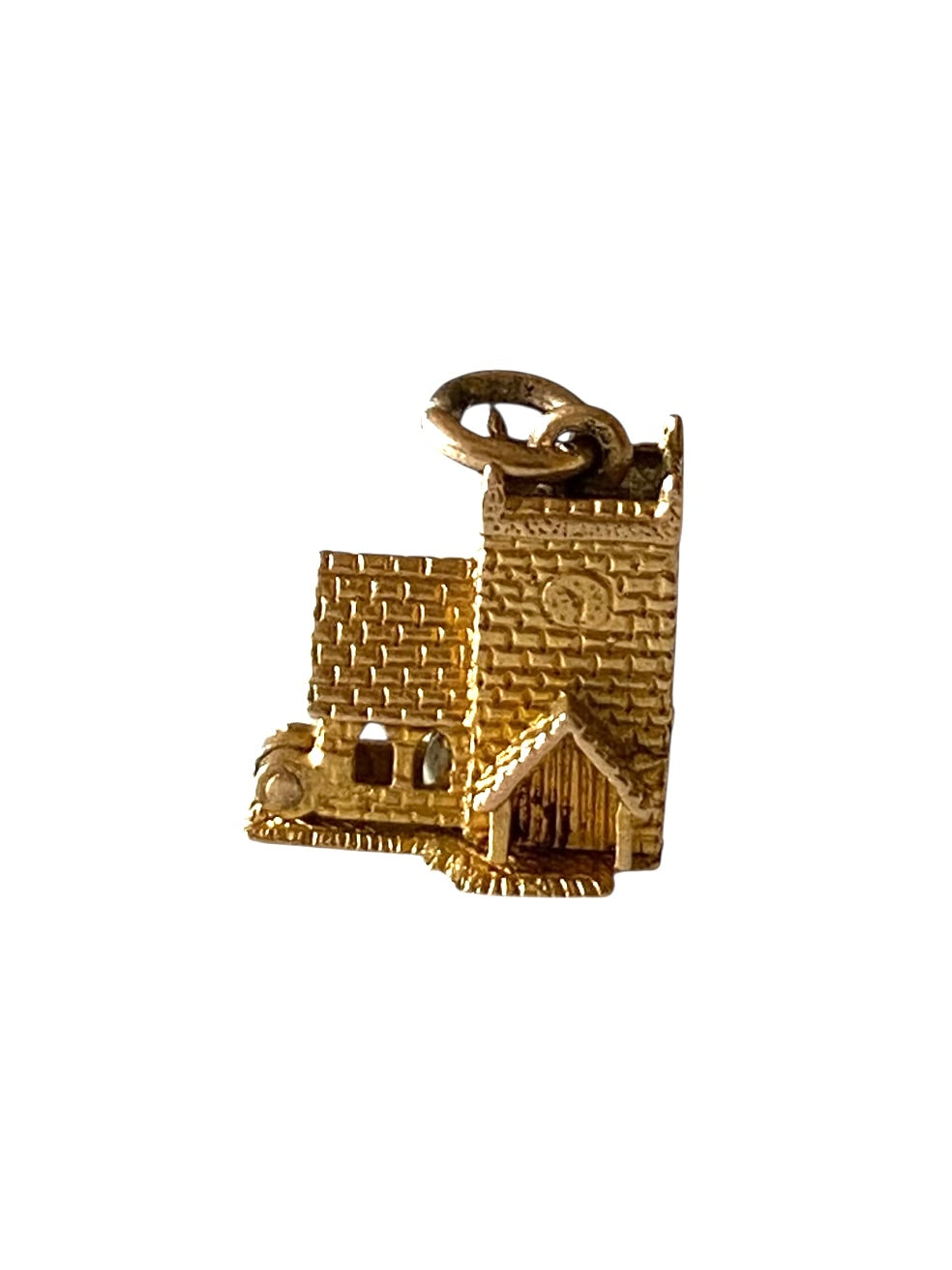 9ct vintage curch charm with wedding inside