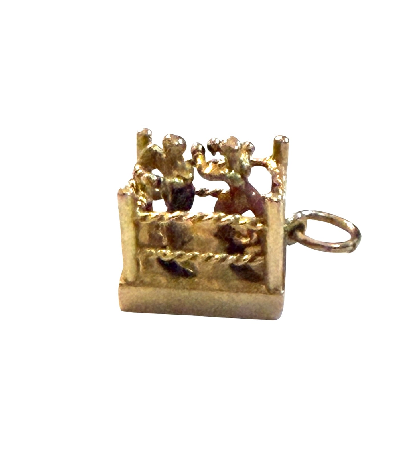 9ct vintage boxers in ring charm / pendant articulated. circa 1956 by Georg jensen 2.8g