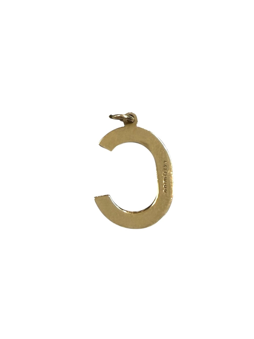 9ct vintage C initial charm / pendant circa 1978