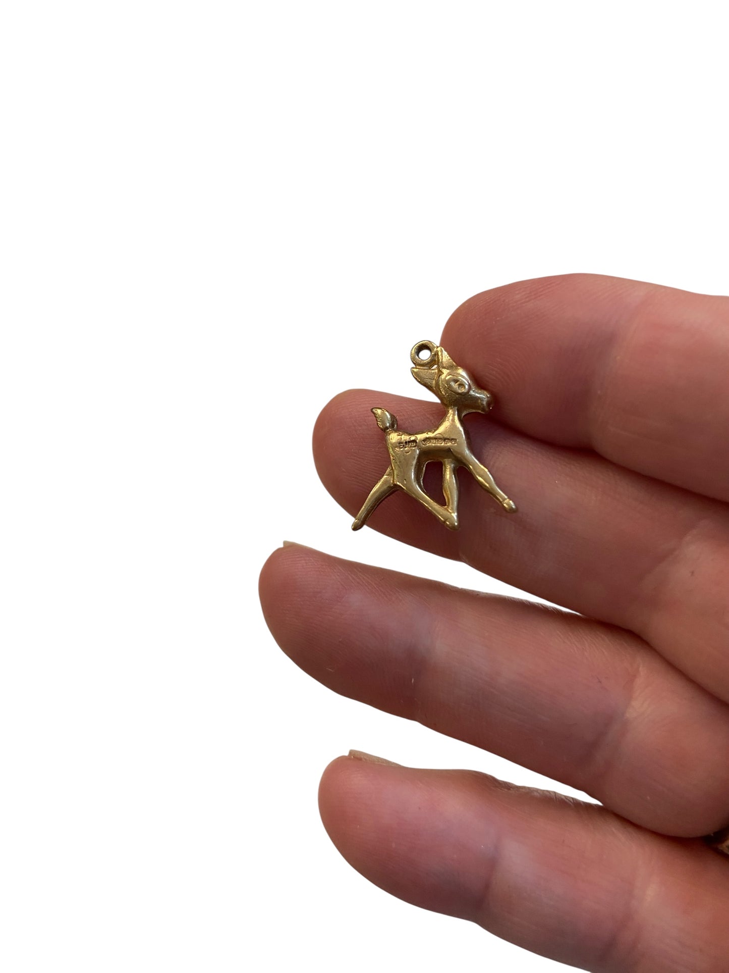 9ct vintage Bambi charm, deer charm, circa 1974