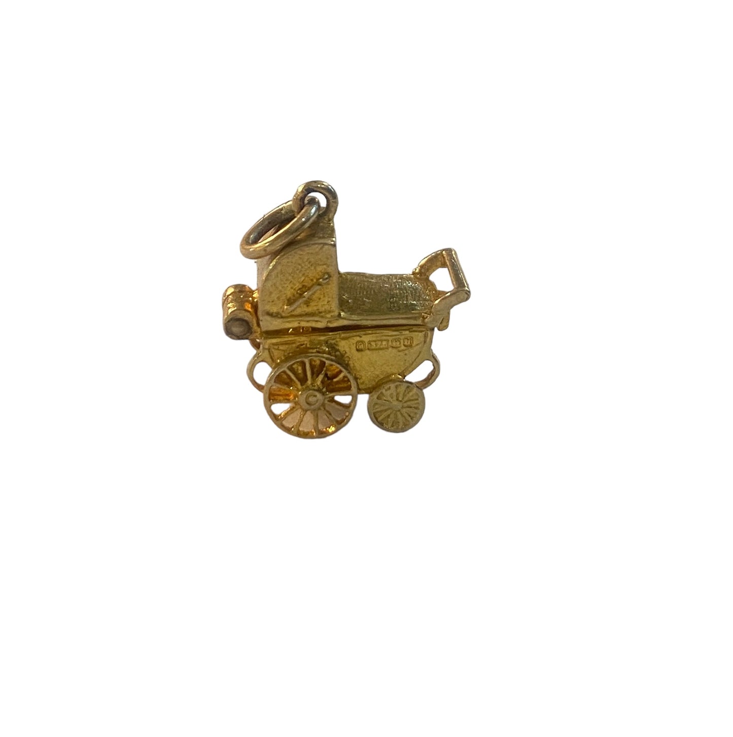 9ct vintage gold opening pram circa 1969