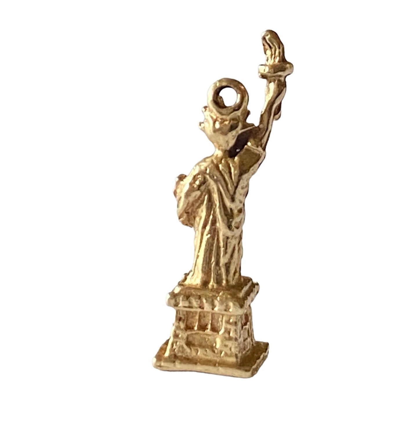 14ct vintage statue of liberty charm / pendant , yellow gold