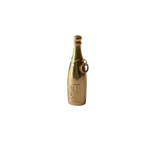 18ct vintage large champagne bottle charm / pendant