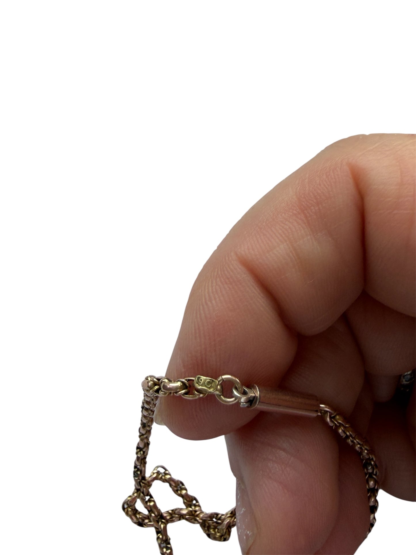 9ct antique rose gold fancy link chain 16 3/4 inch 7.5g
