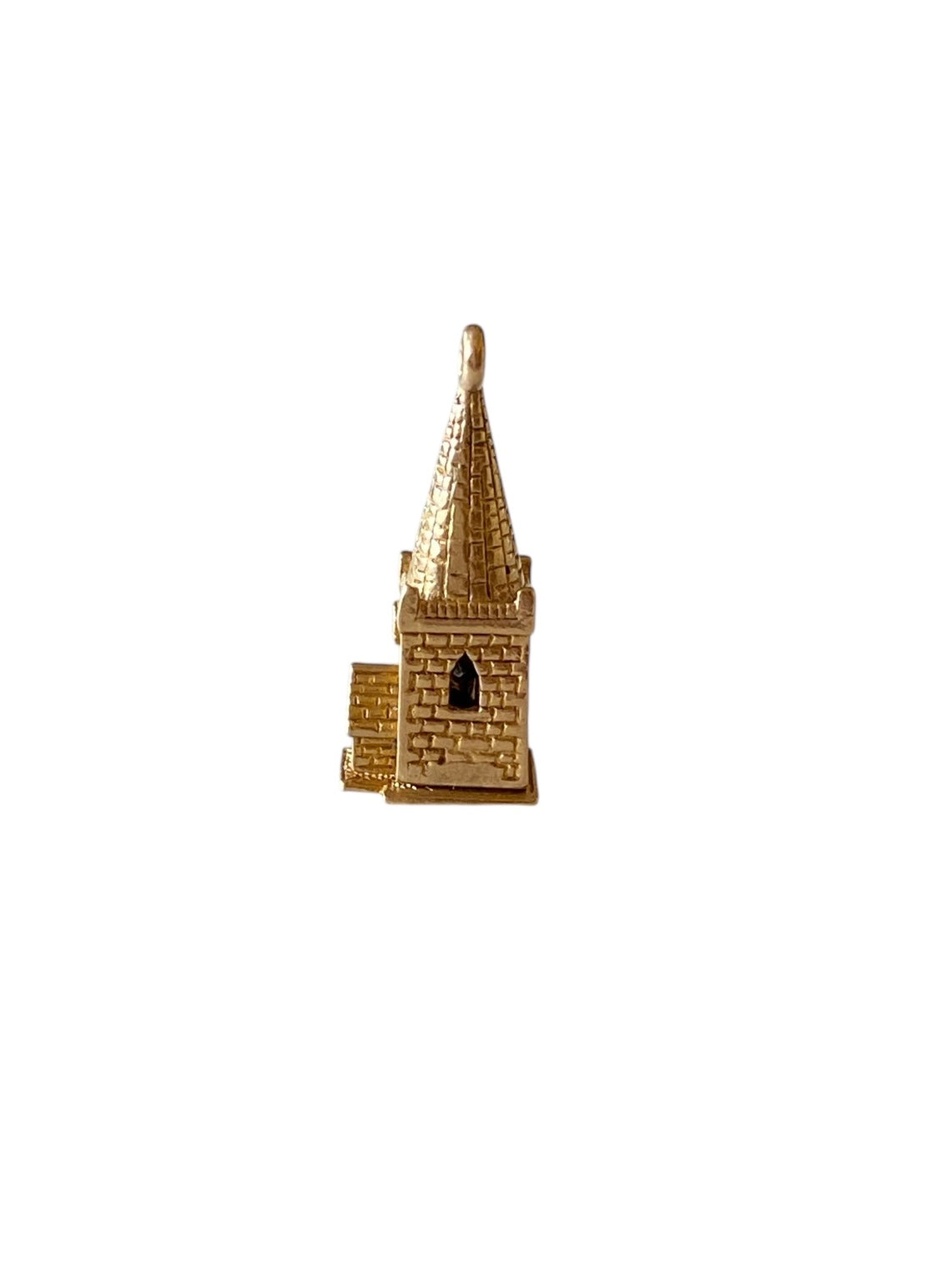 9ct vintage church charm with baptism inside