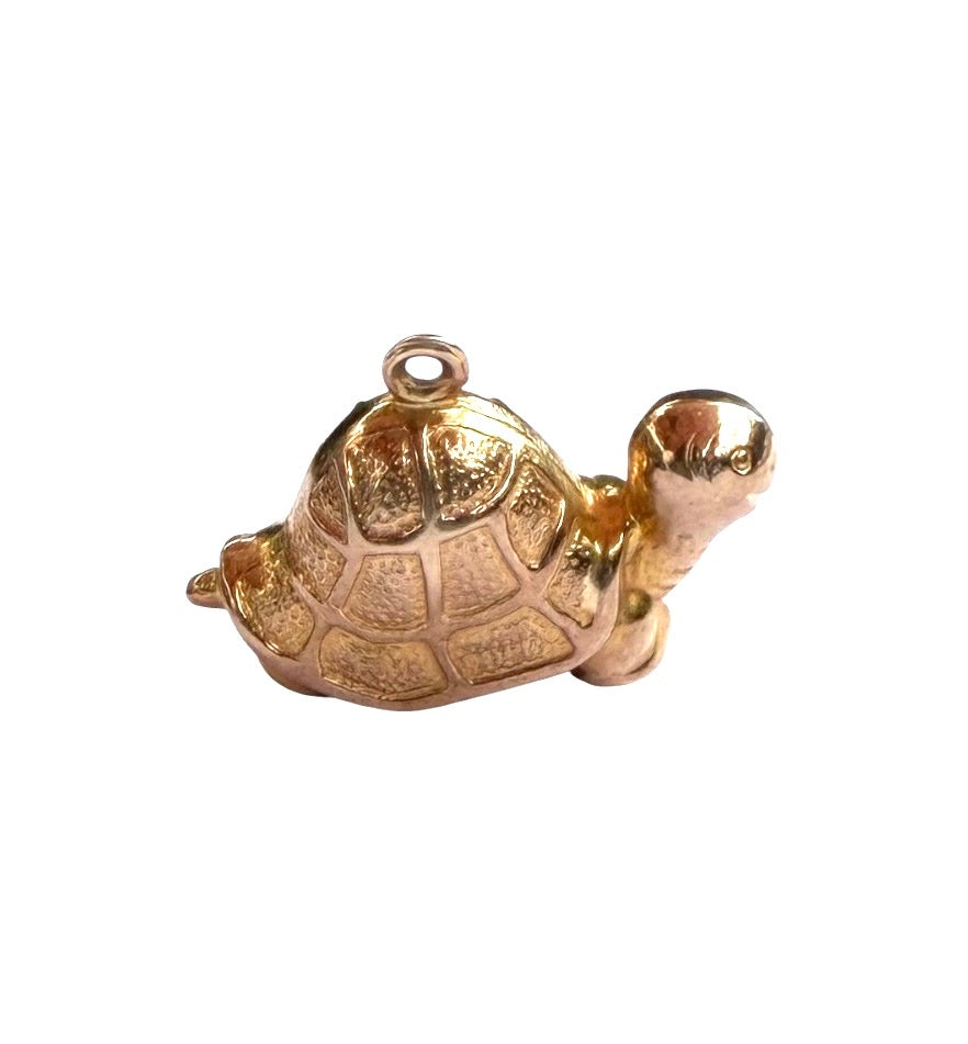 9ct vintage tortoise charm circa 1968 by FM 1.29g Hollow