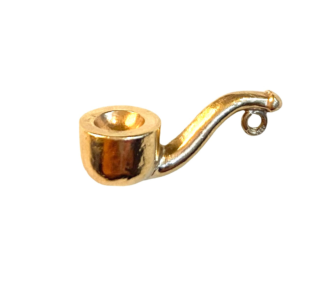 9ct vintage yellow gold pipe charm  circa  1976