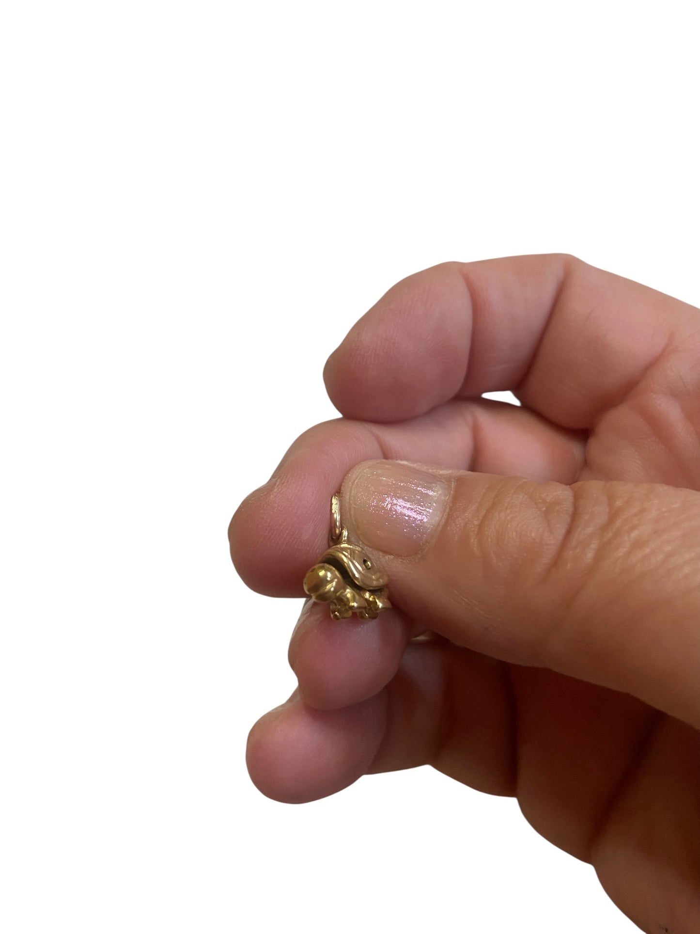 9ct vintage tortoise charm, articulated.