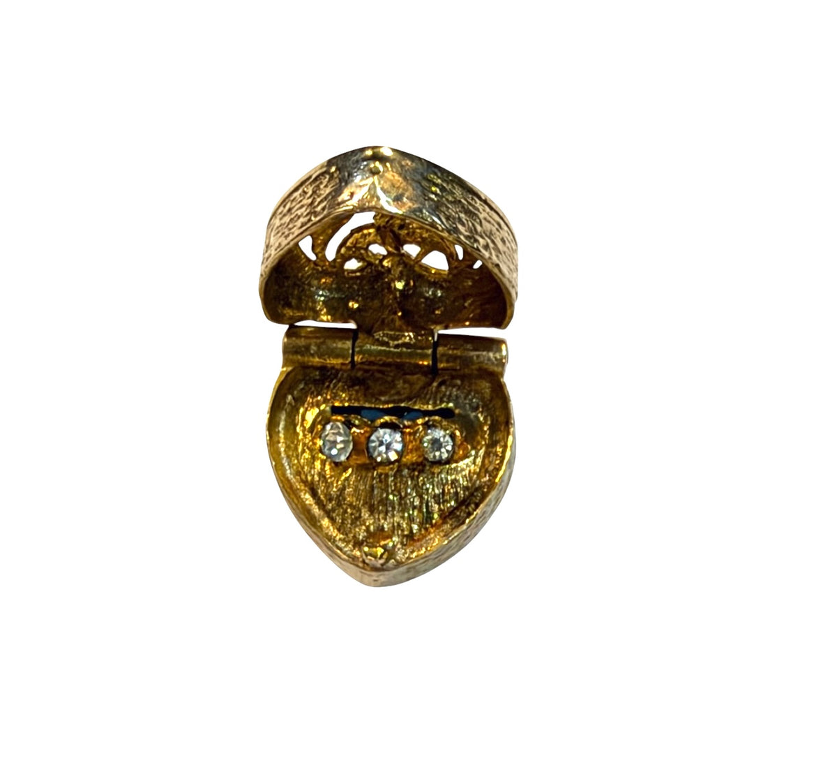 9ct vintage heart box charm, circa 1966 maker g&H 4.5g