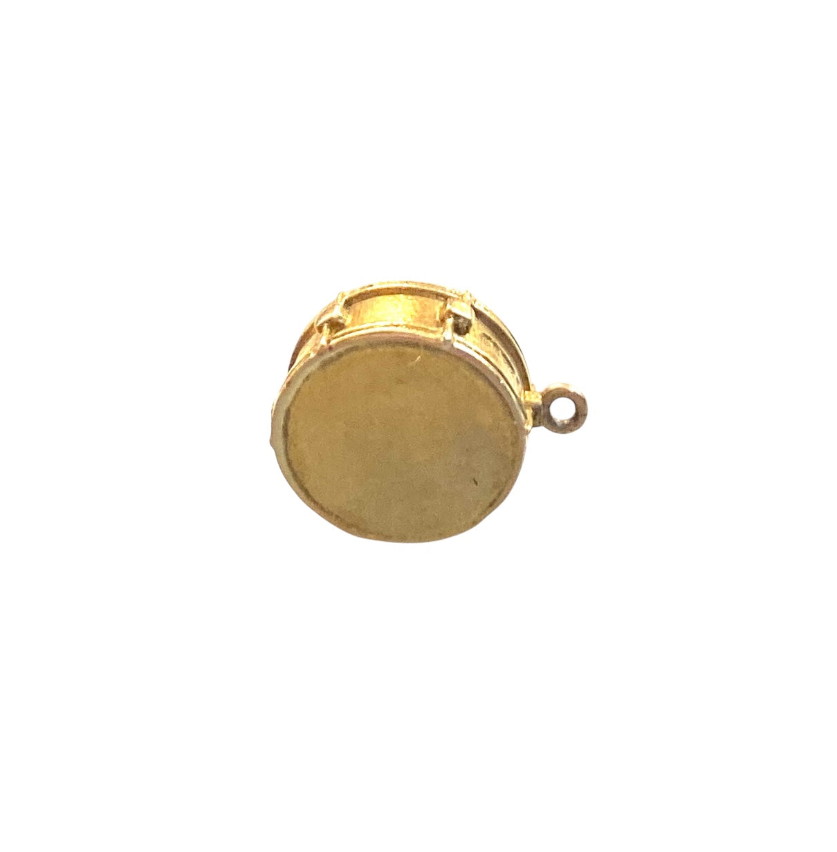 9ct vintage drum charm, circa 1960 3.3 g solid gold