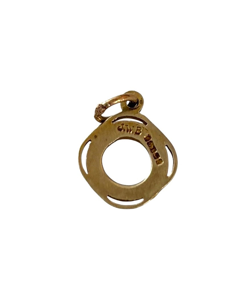 9CT VINTAGE LIFE SAVER CHARM CIRCA 1965 .1.06G