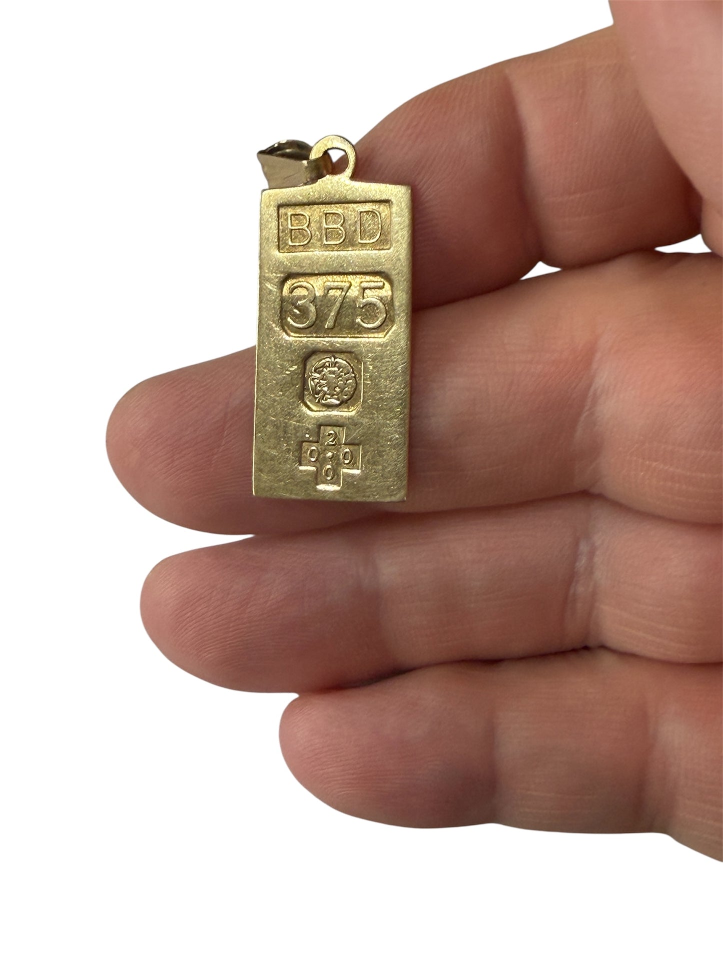 9ct vintage ingot charm, circa 2000 3.7g