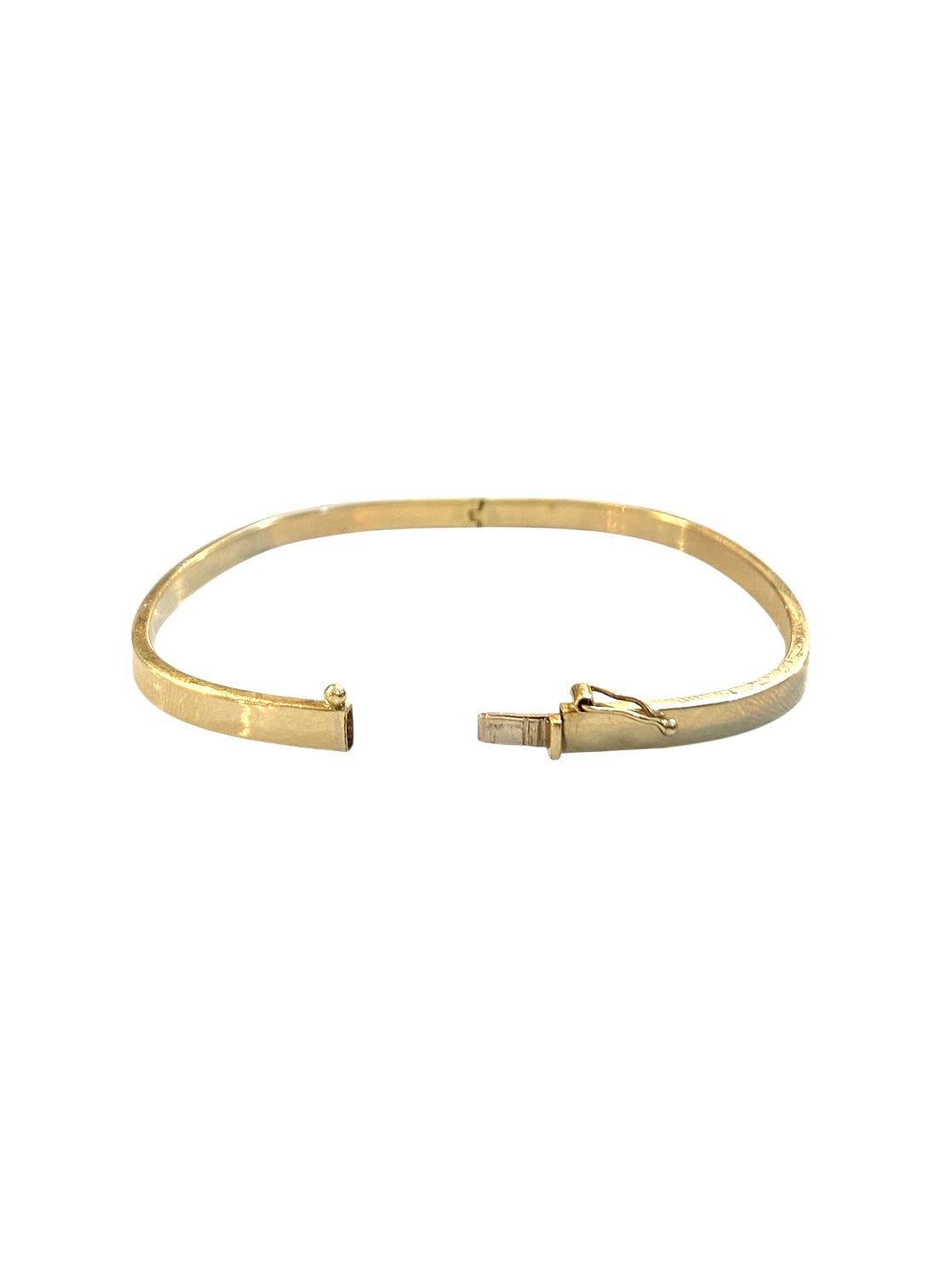 9ct vintage plain bangle. hinged, 6.2g