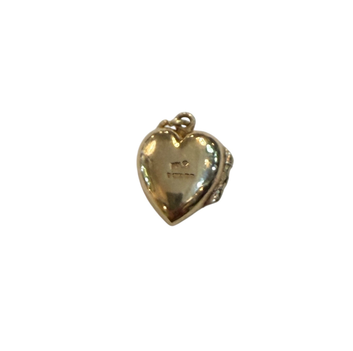 9ct vintage heart charm with couple embracing inside circa 1986 3.3g by ppld