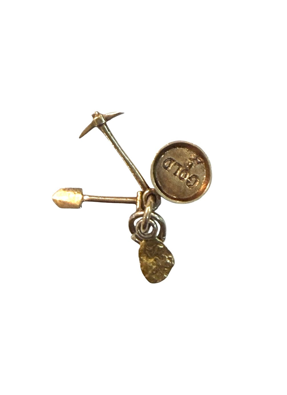 9ct vintage gold digger charm pendant 1.27g