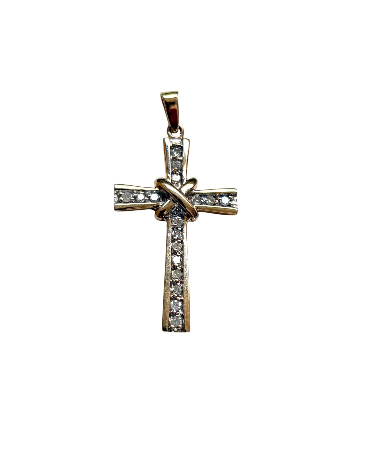 9ct vintage diamond cross 0.25ct diamonds maker SG