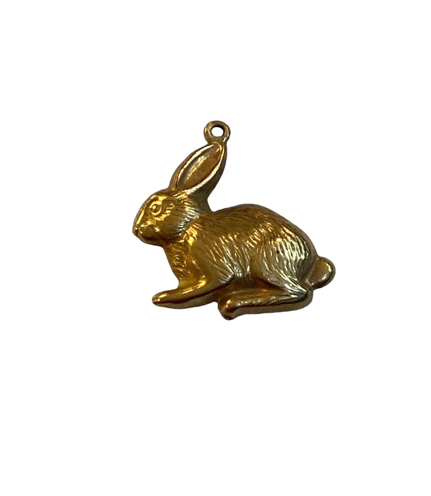 9ct vintage rabbit charm . Hollow