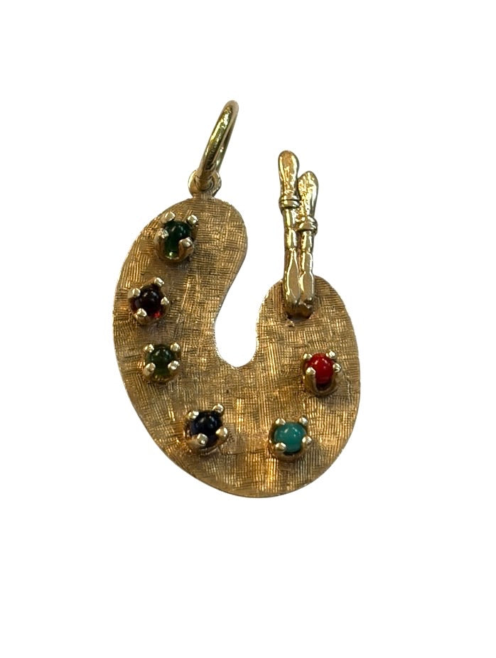 9ct vintage palette charm / pendant