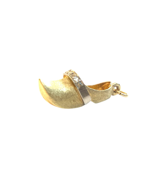 14ct 585 clog charm with diamonds