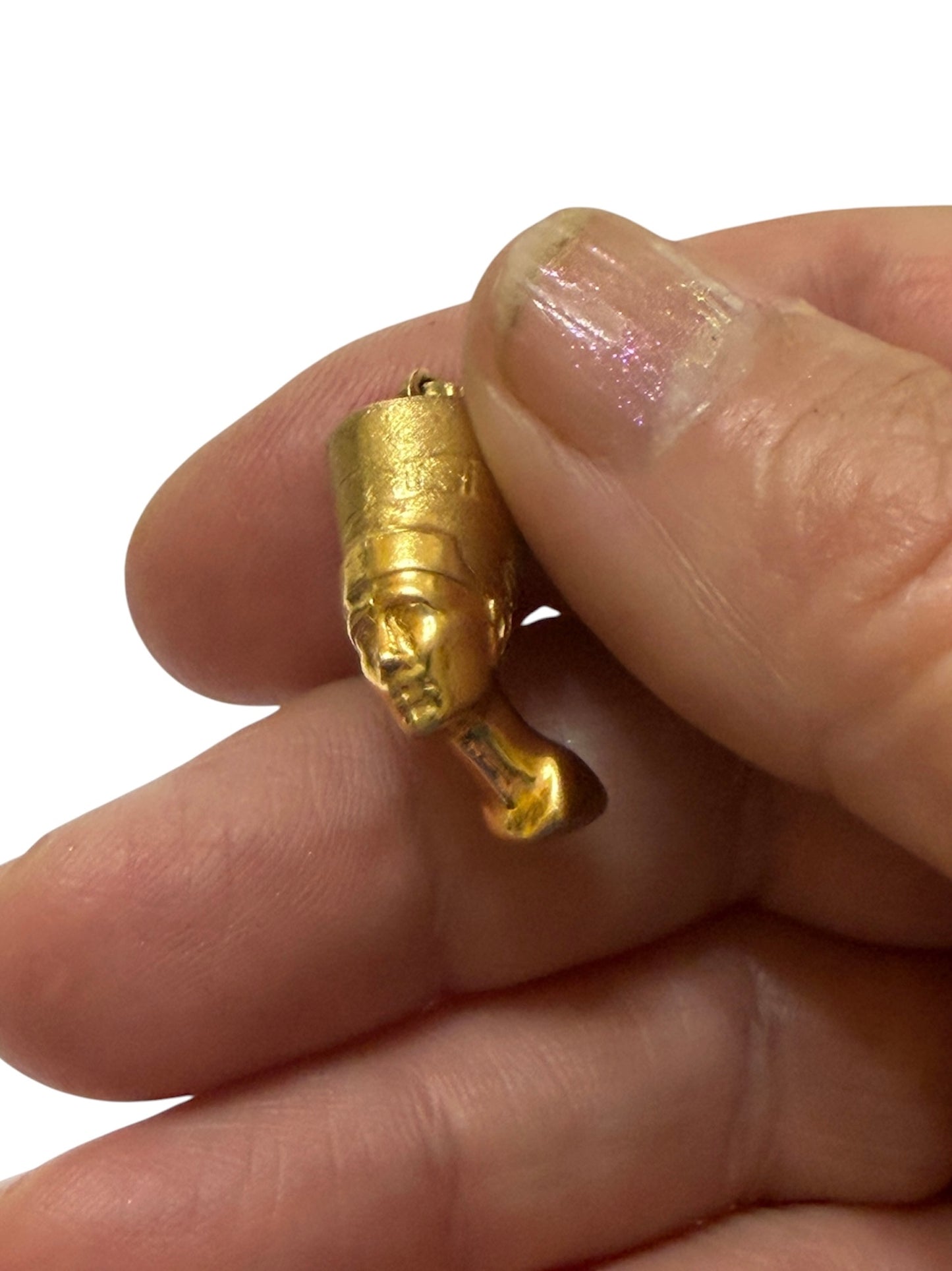 9ct vintage Nefertiti head charm / pendant circa 1981 2.43g